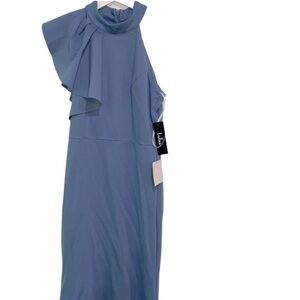 Lulus blue formal one shoulder maxi dress size small new with tags